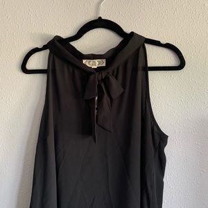 Black Tie Front Blouse